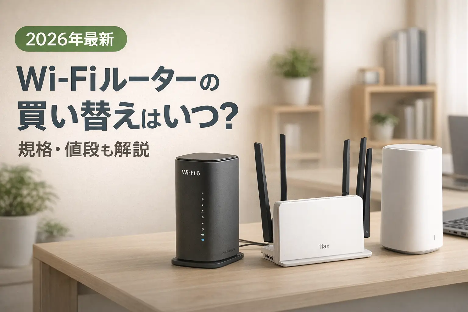 【2026年最新】Wi-Fiルーターの買い替えはいつ？規格・値段も解説
