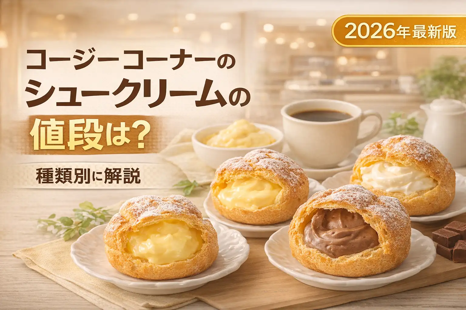 【2026年最新】コージーコーナーのシュークリームの値段は？種類別に解説