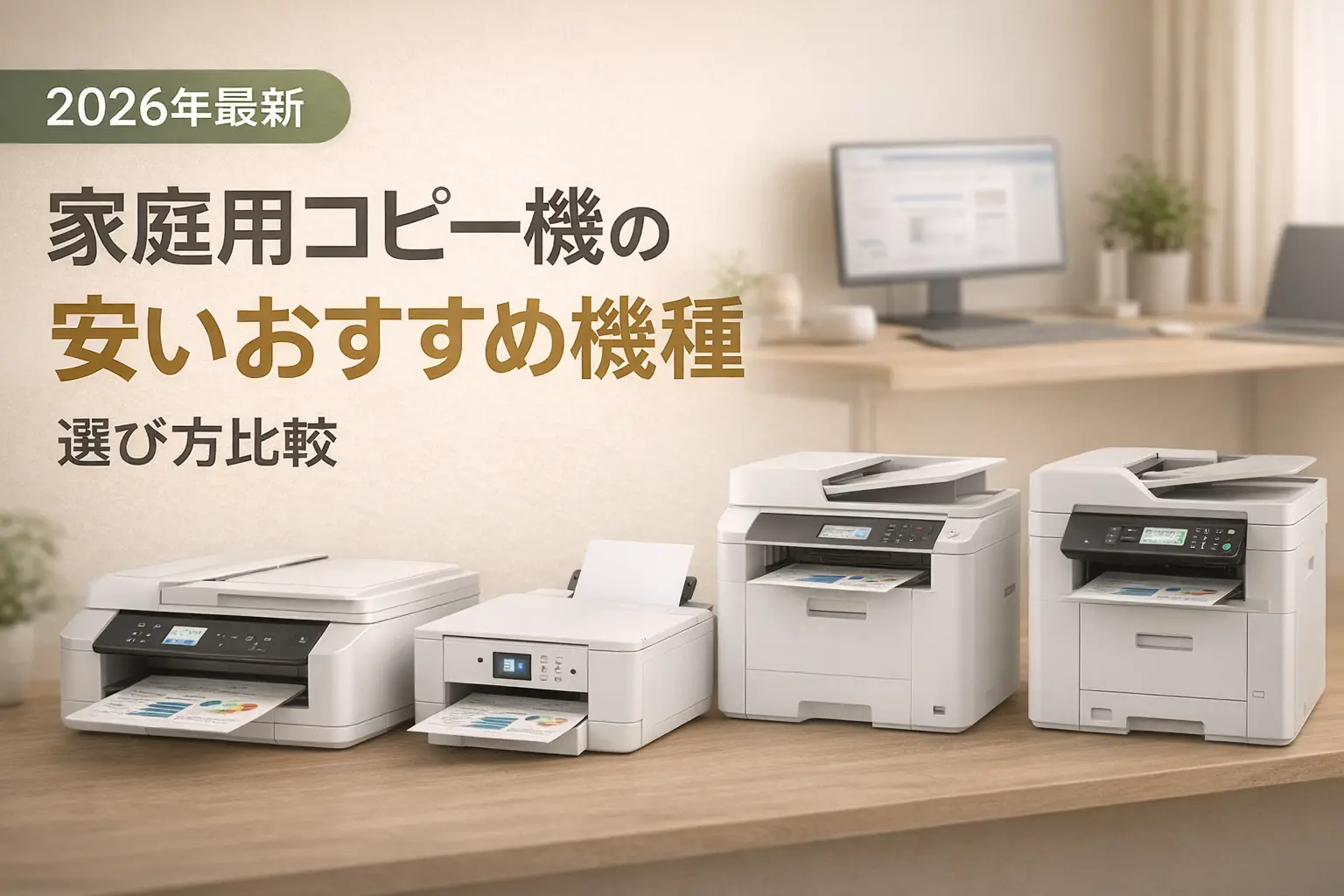 【2026年最新】家庭用コピー機の安いおすすめ機種｜選び方比較