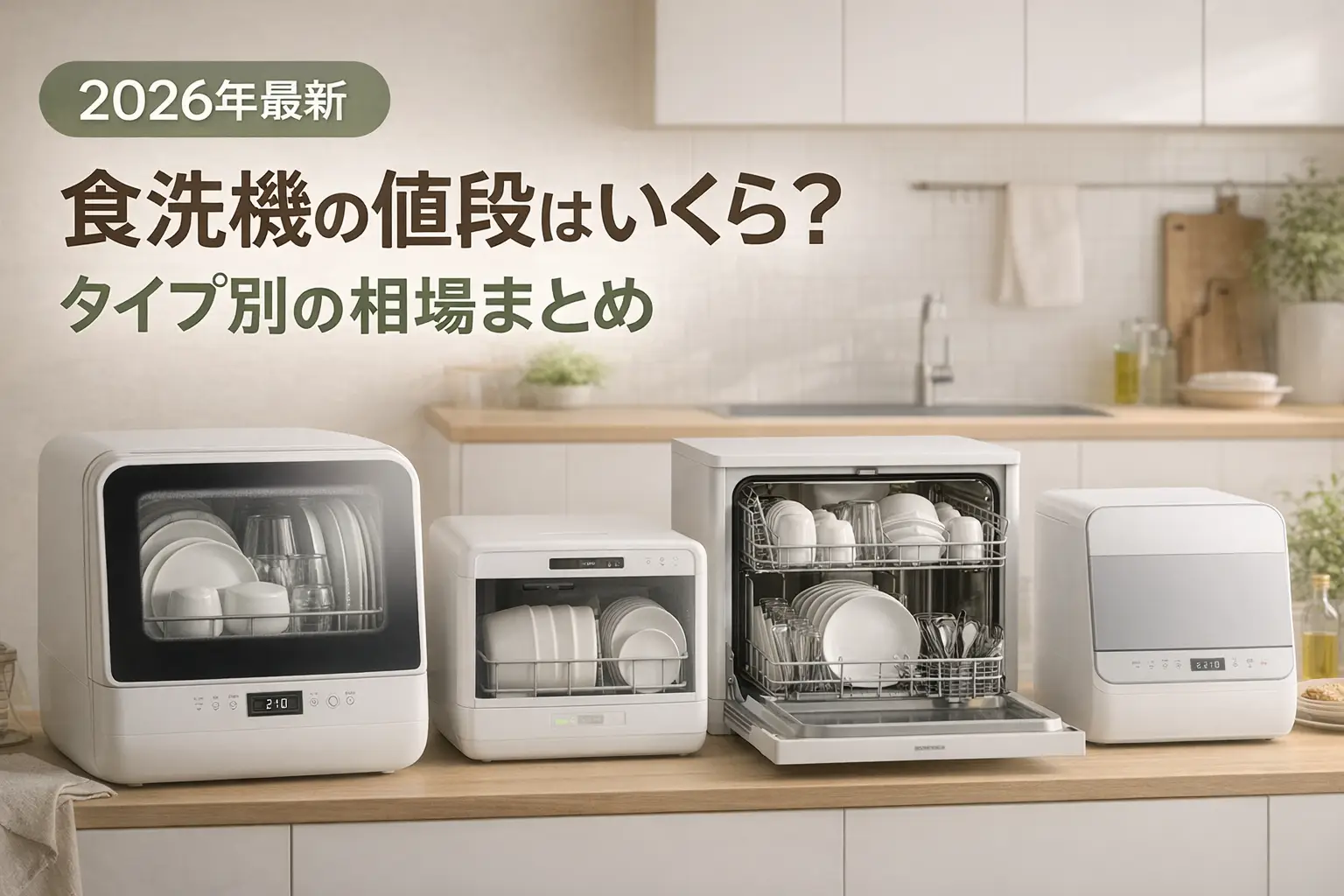 【2026年最新】食洗機の値段はいくら？タイプ別の相場まとめ