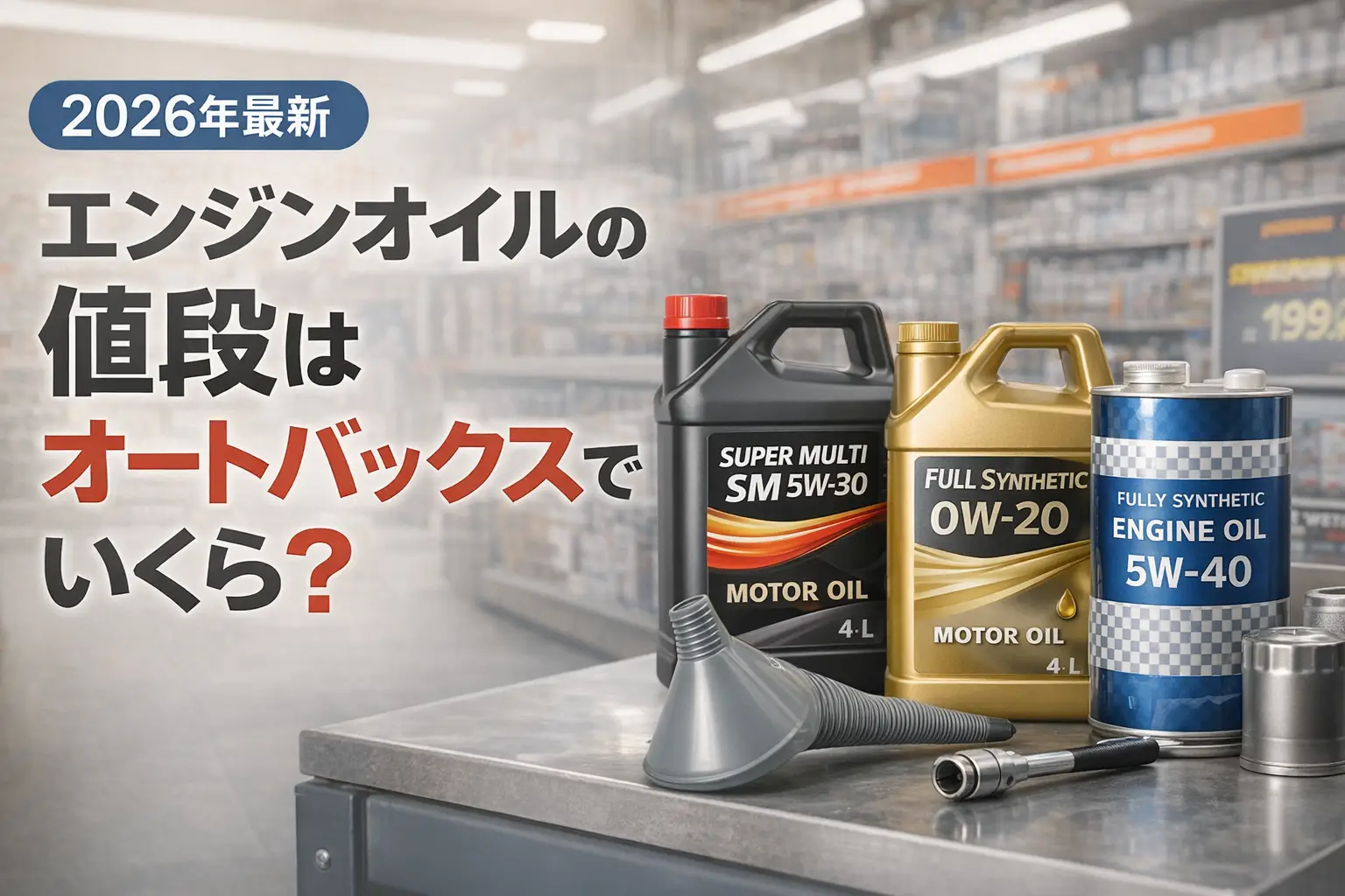 【2026年最新】エンジンオイルの値段はオートバックスでいくら？