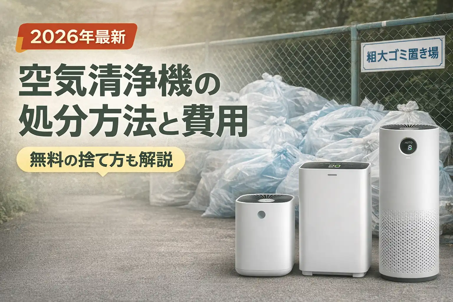 【2026年最新】空気清浄機の処分方法と費用｜無料の捨て方も解説