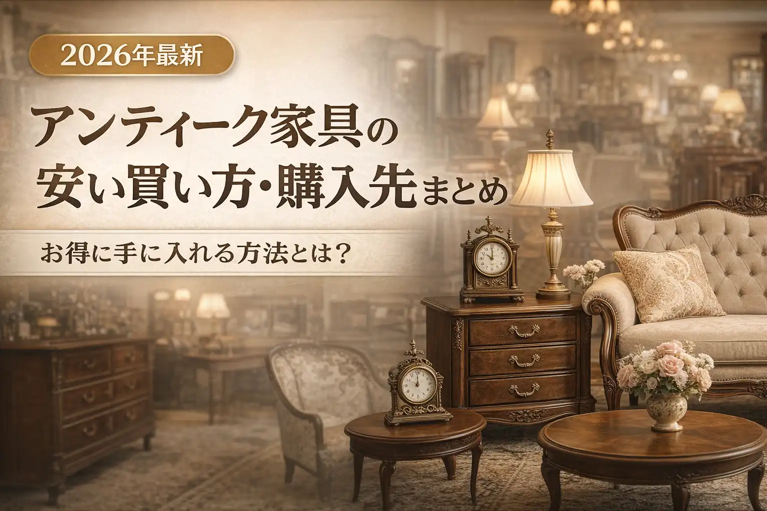 【2026年最新】アンティーク家具の安い買い方・購入先まとめ
