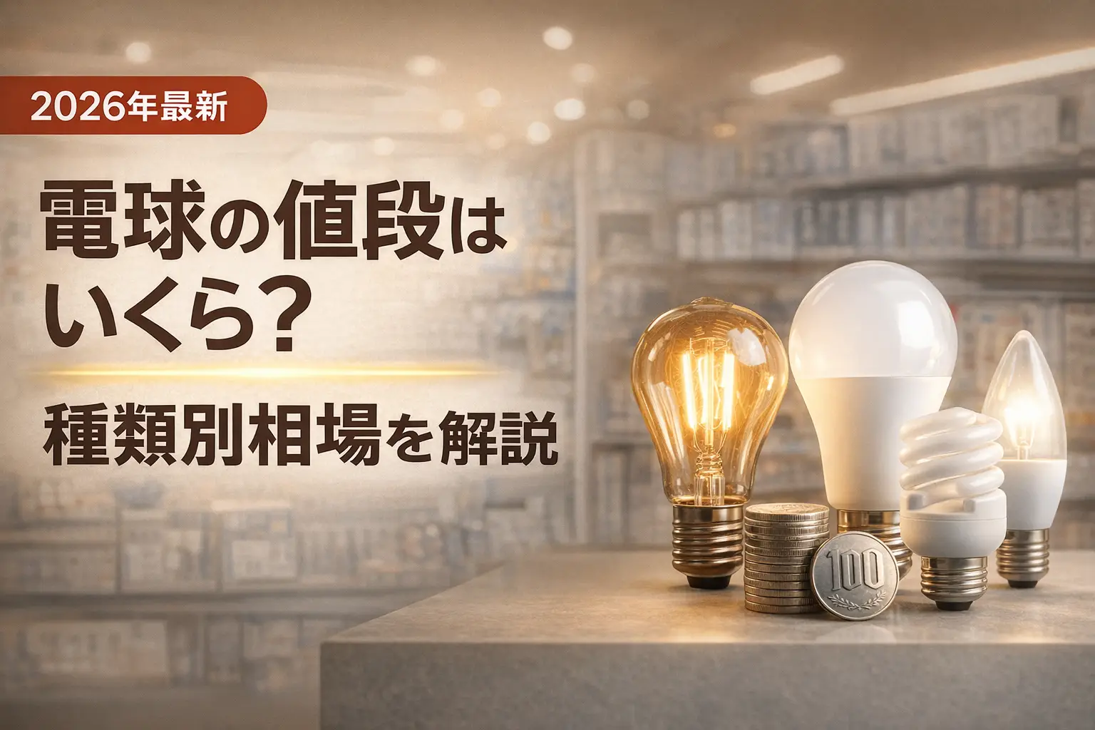 【2026年最新】電球の値段はいくら？種類別相場を解説