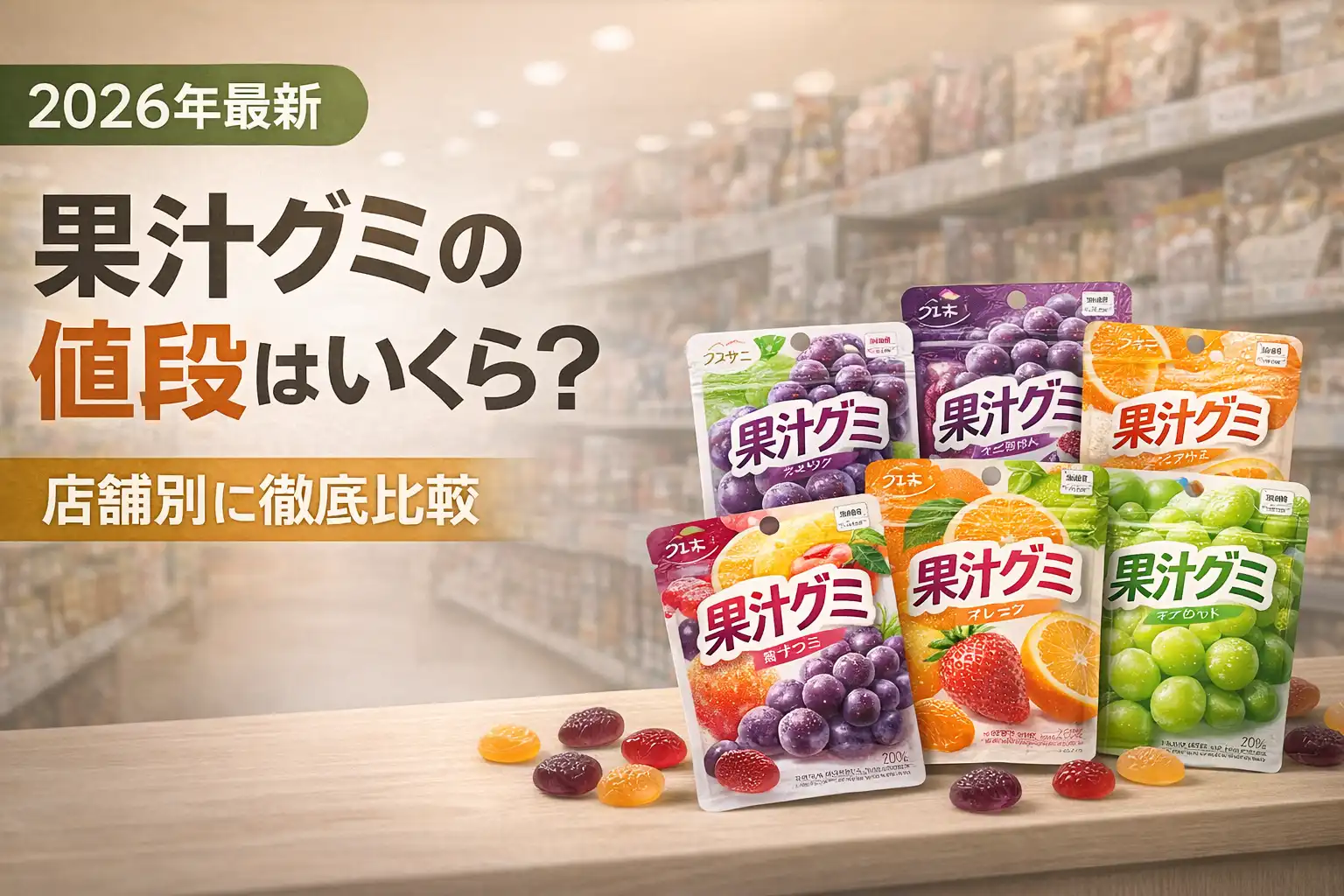 【2026年最新】果汁グミの値段はいくら？｜店舗別に徹底比較