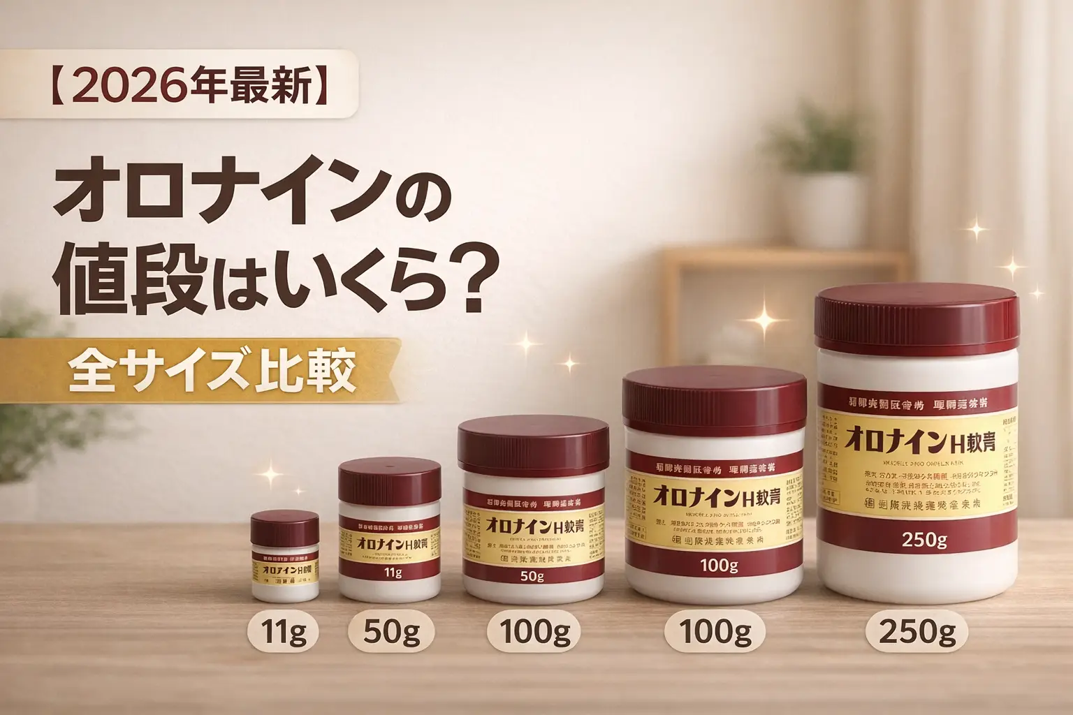 【2026年最新】オロナインの値段はいくら？全サイズ比較