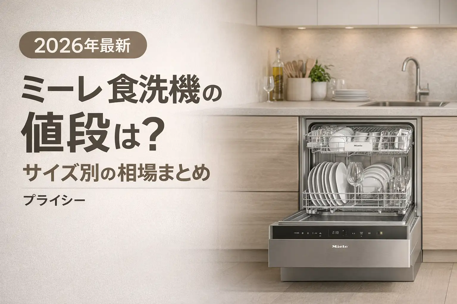 【2026年最新】ミーレ食洗機の値段は？サイズ別の相場まとめ｜プライシー