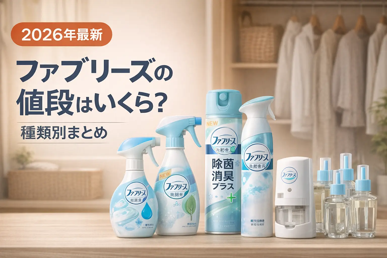 【2026年最新】ファブリーズの値段はいくら？種類別まとめ
