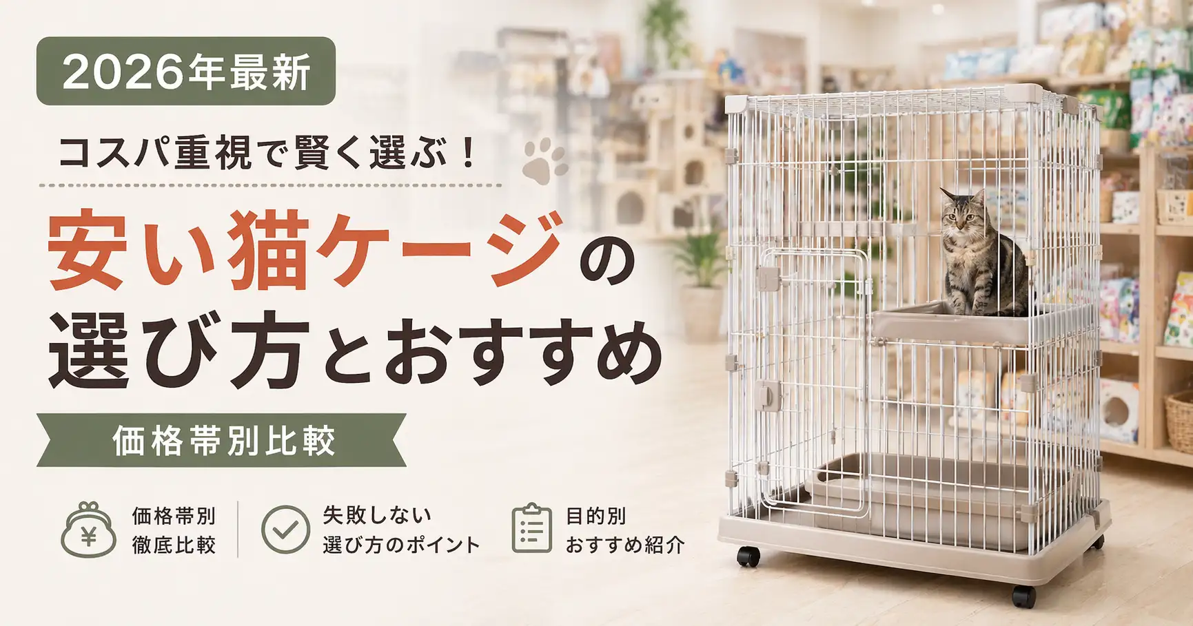 【2026年最新】安い猫ケージの選び方とおすすめ｜価格帯別比較