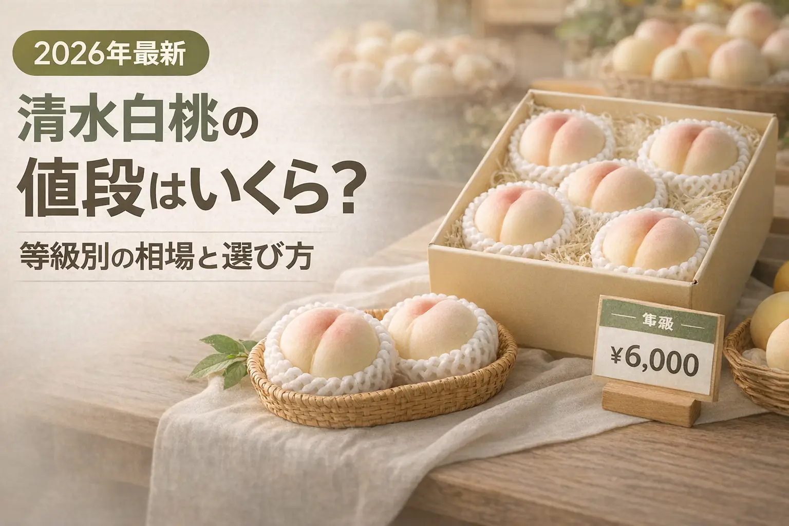 【2026年最新】清水白桃の値段はいくら？等級別の相場と選び方
