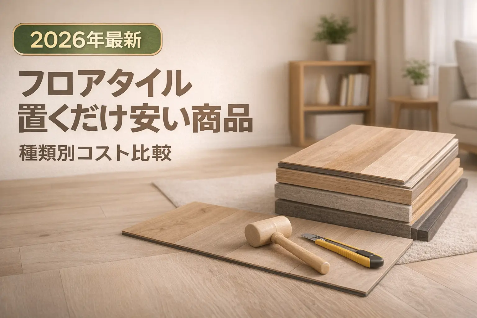 【2026年最新】フロアタイル置くだけ安い商品｜種類別コスト比較