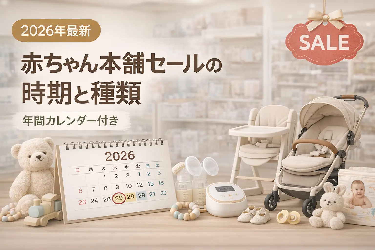 【2026年最新】赤ちゃん本舗セールの時期と種類｜年間カレンダー付き