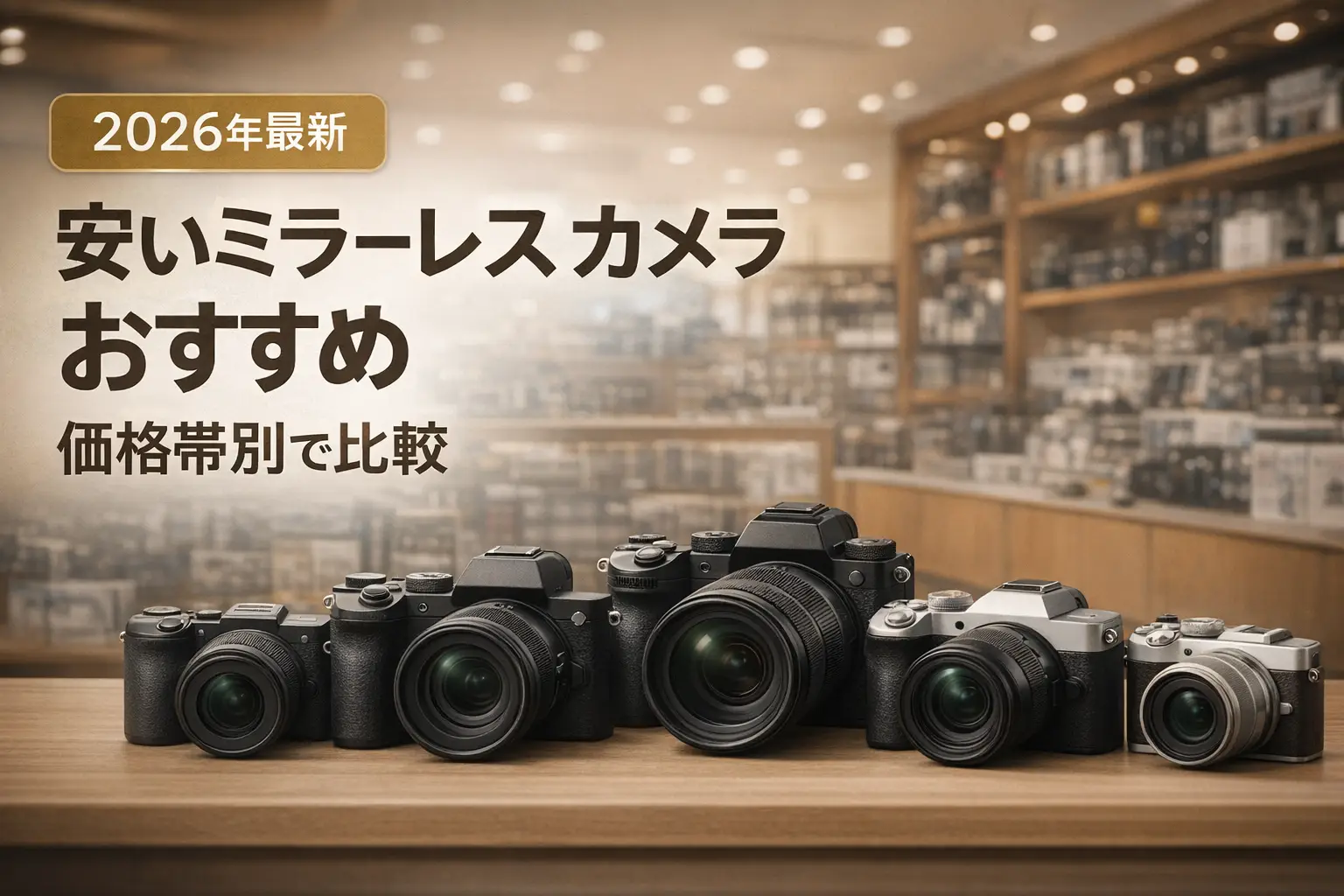 【2026年最新】安いミラーレスカメラおすすめ｜価格帯別で比較