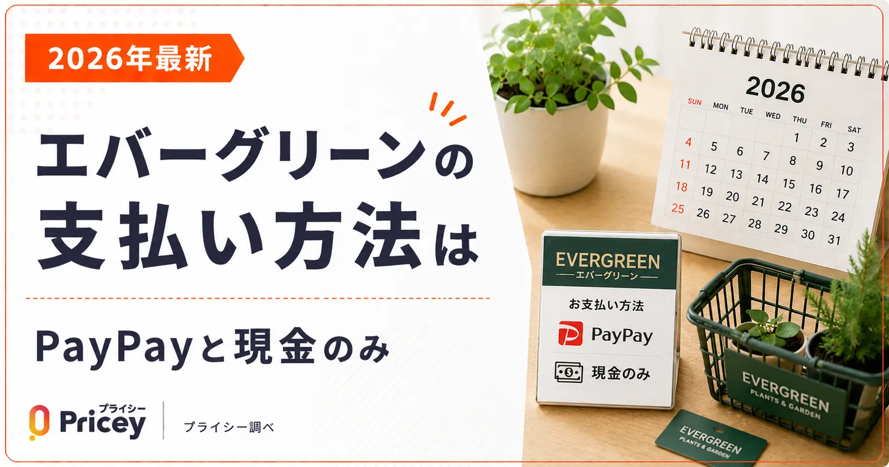 【2026年最新】エバーグリーンの支払い方法はPayPayと現金のみ